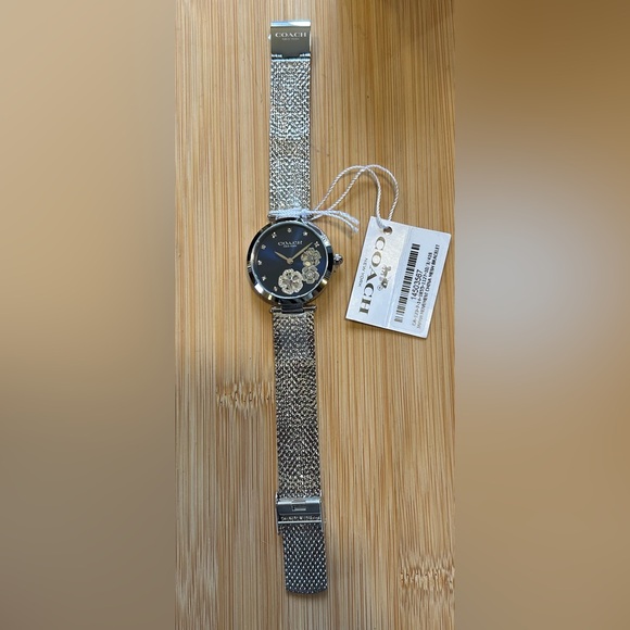 Coach Park Carnation Watch With 34mm Navy Blue Face & Silver MeshBracelet - Picture 4 of 6